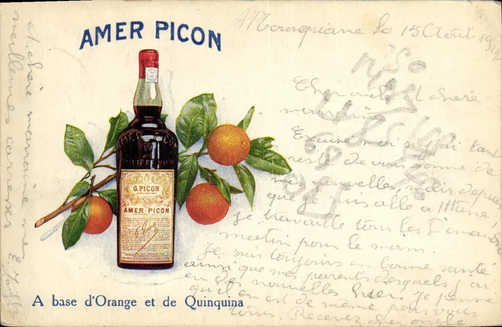 Amer Picon — Orangen- und Quinquina-Likör — Grav. et Imp. Sadag, Bellegarde (Ain) - Vorderseite