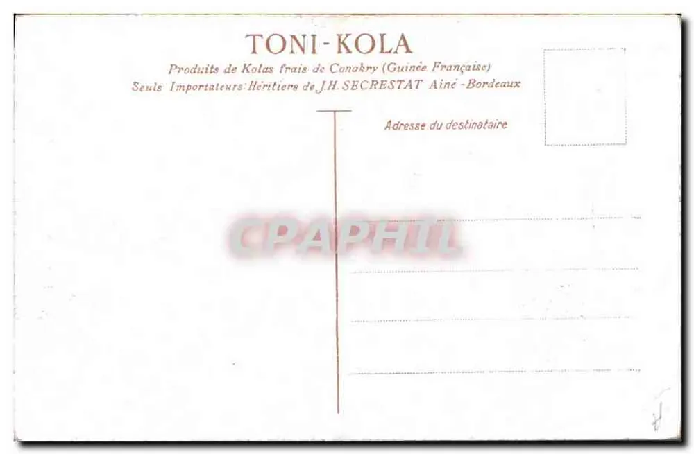 Karykatura zdumionego mężczyzny — Toni-Kola — rysunek G. Stephaneau & Oilette - Rewers