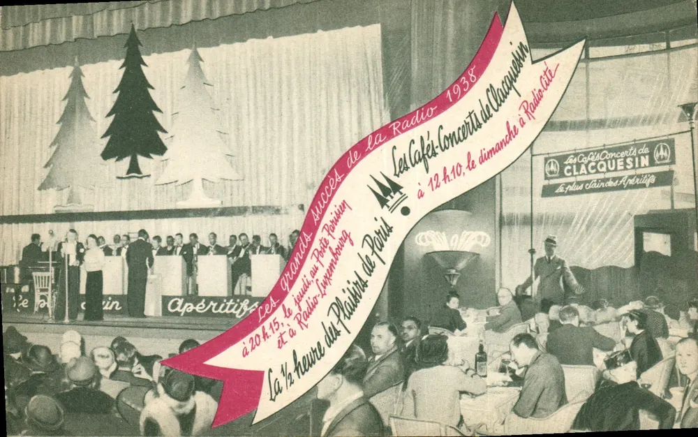 Les Cafés-Concerts de Clacquesin — Vorstellung bei Radio-Cité, 1938 — Verlag: Clacquesin - Vorderseite