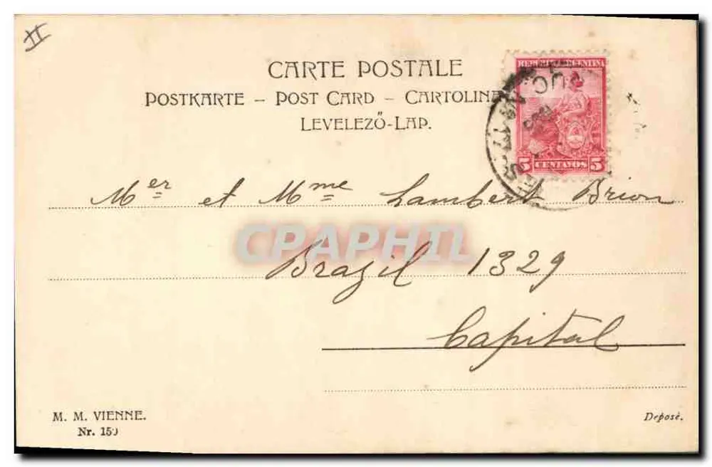 Menina com cabelos cacheados — retrato — editor M. M. Vienne, n° 159 - Verso