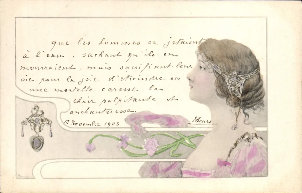 Frau am Wasser — Gedicht von E. Sheurs — Verlag E. S. V. - Vorderseite