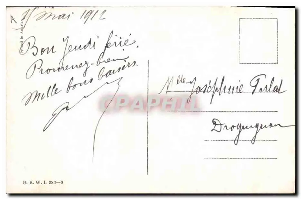 Mädchen mit einem Hund — Zeichnung von K. Kientzog — Verlag B. K. W. I. 983-3 - Rückseite