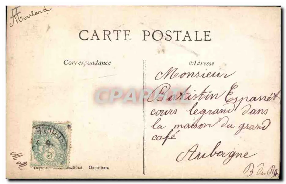 Soubagne — Erinnerung an die Erstkommunion — A.S. - Rückseite