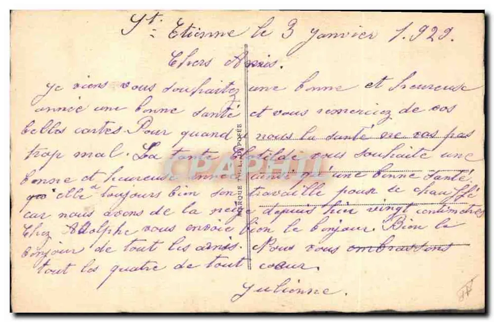Arranjo de flores secas — Boa Ano Novo - Verso