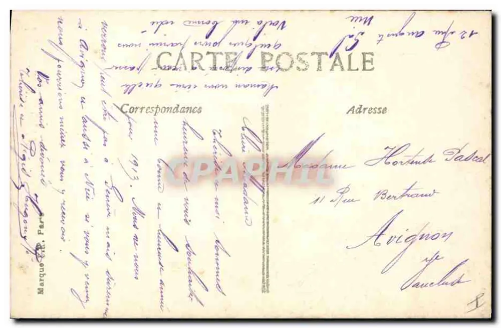 Bouquet de margaridas — 1913 — Editor desconhecido, n° 8439 - Verso