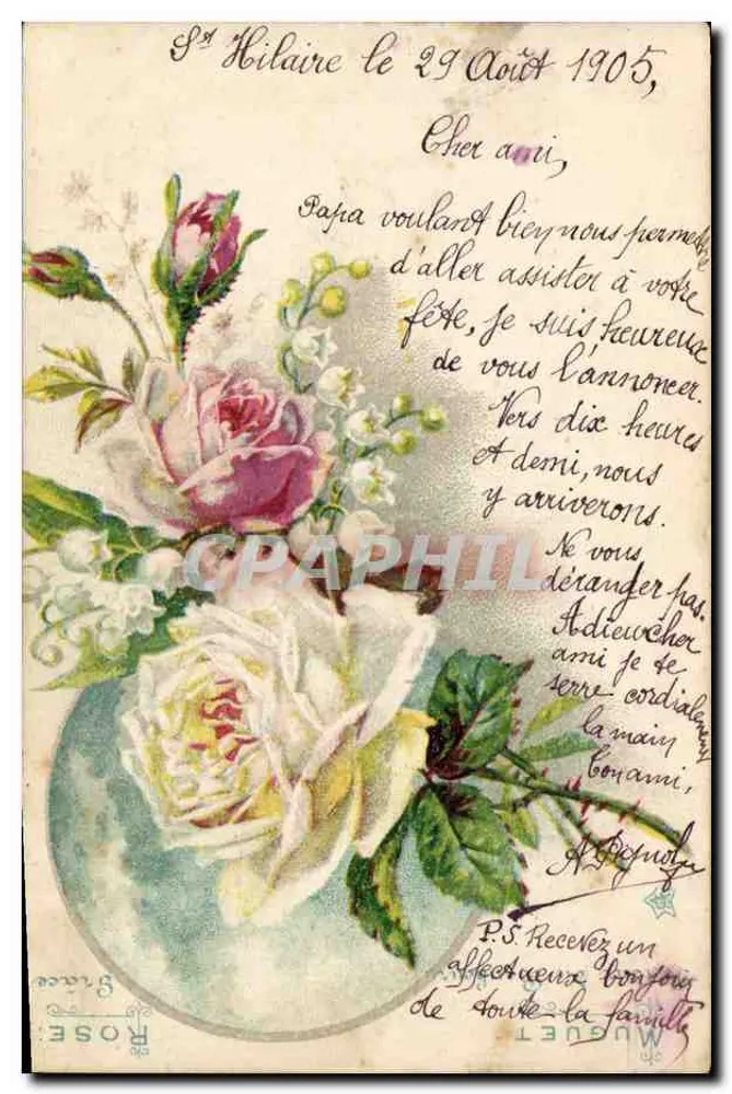 Festa em Saint-Hilaire — 29 de agosto de 1905 — Rosa, editor desconhecido - Frente
