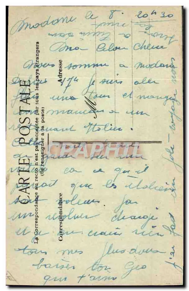 Flores secas — Lembrança de Modane — editor desconhecido - Verso