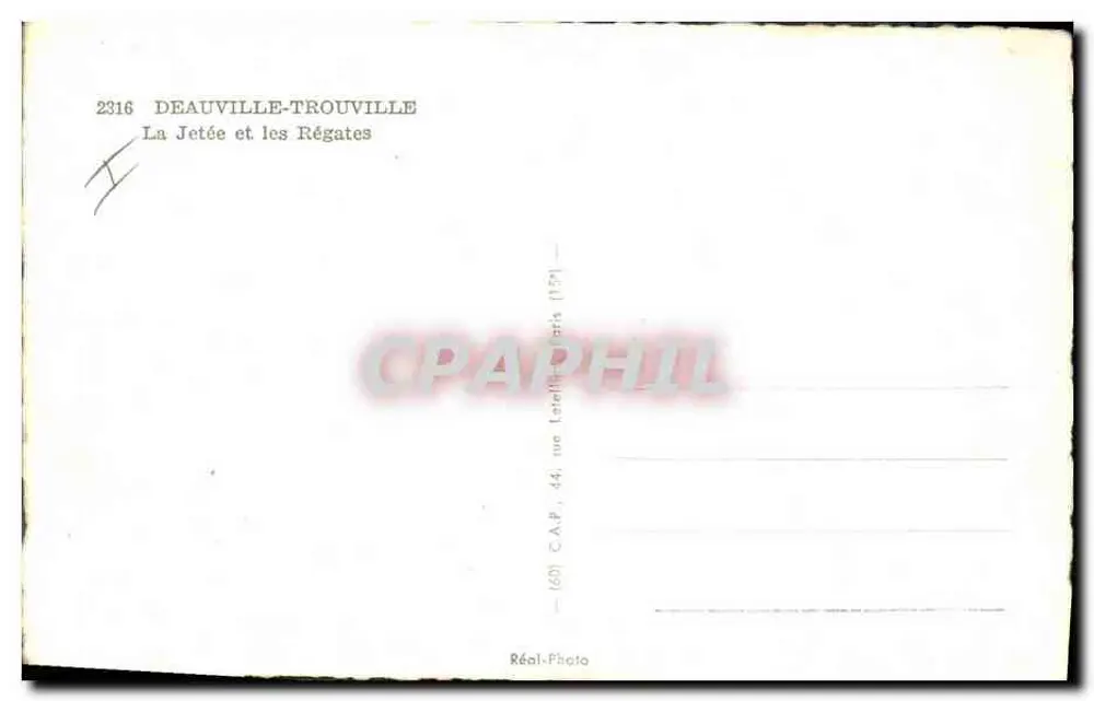 Deauville-Trouville — Die Mole und die Regatten — C.A.P. Paris - Rückseite