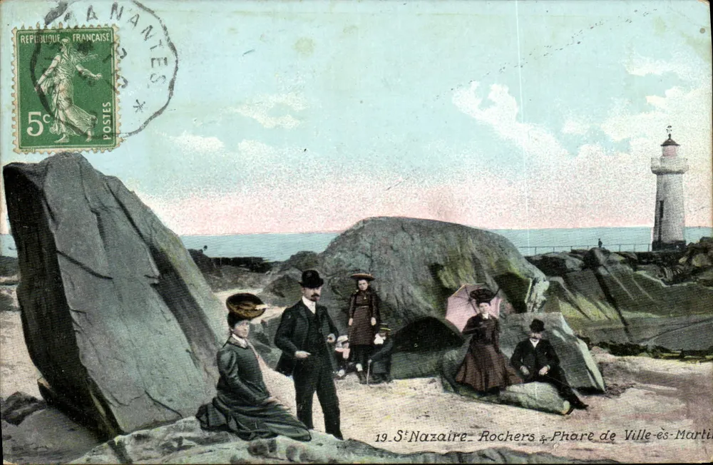 Saint-Nazaire — Felsen & Leuchtturm von Ville-ès-Martin — Verlag Delaveau, Nr. 19 - Vorderseite