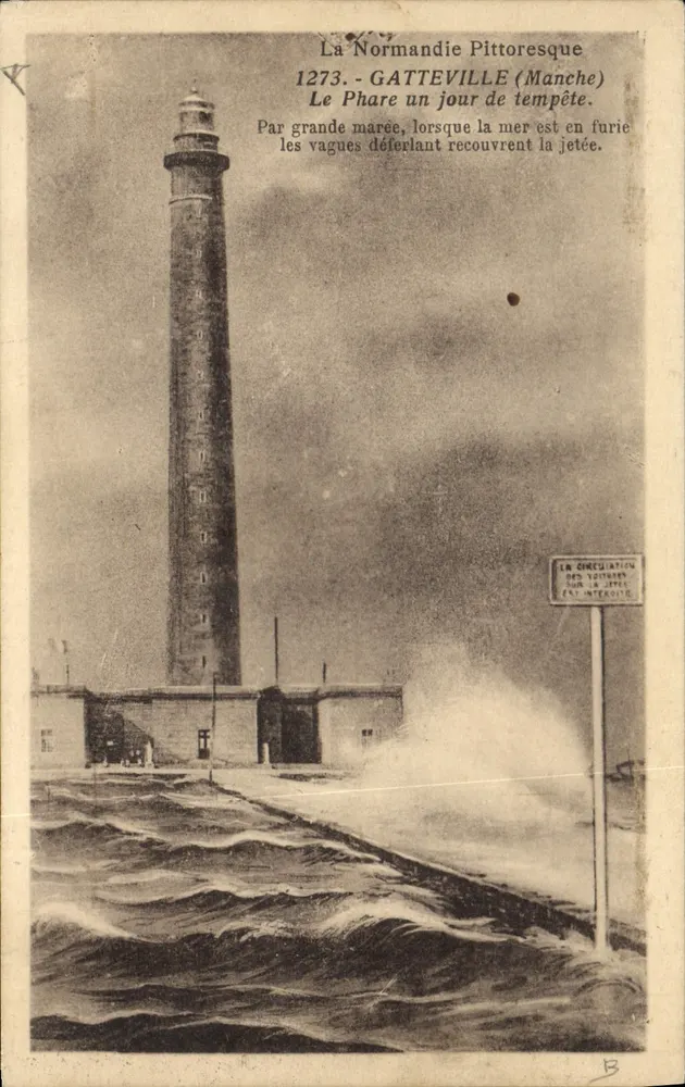 Der Leuchtturm von Gatteville — Sturm — Verlag Le Goubey, Saint-Pierre-Église - Vorderseite