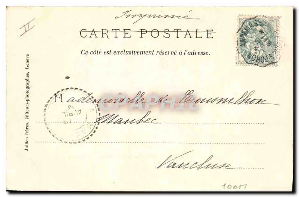 Evian-les-bains — Partida de navio — J.J. 2402 - Verso