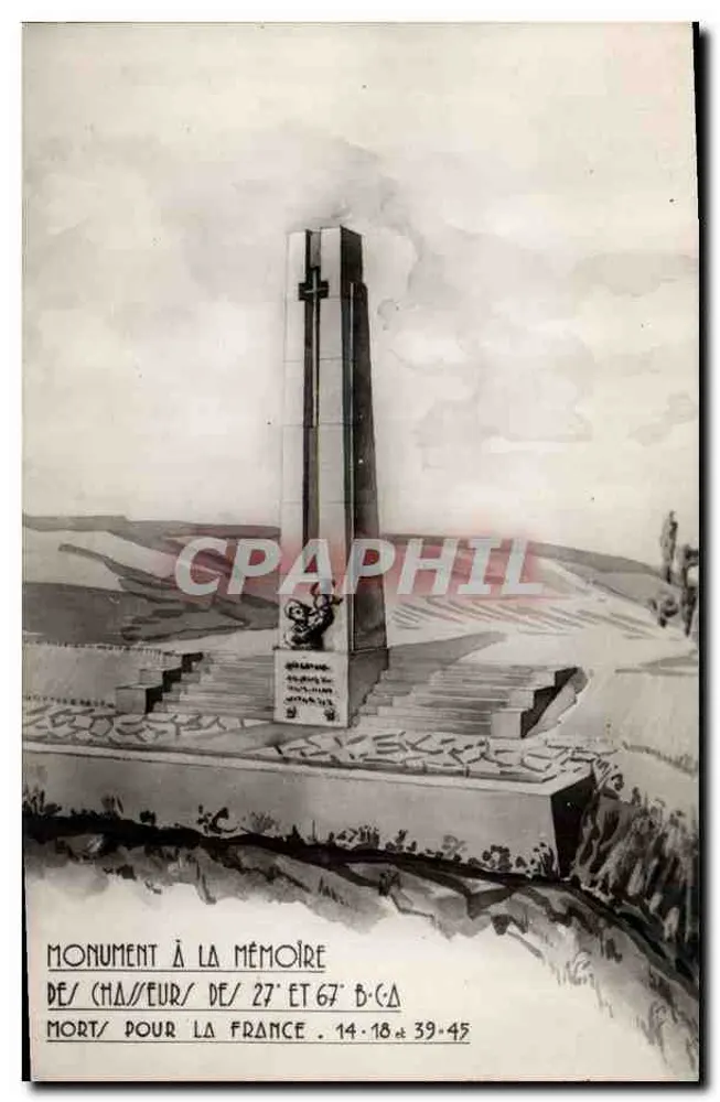 Denkmal zur Erinnerung an die Schützen der 27. und 67. Bataillone — Verleger G. Mouchet, Annecy - Vorderseite
