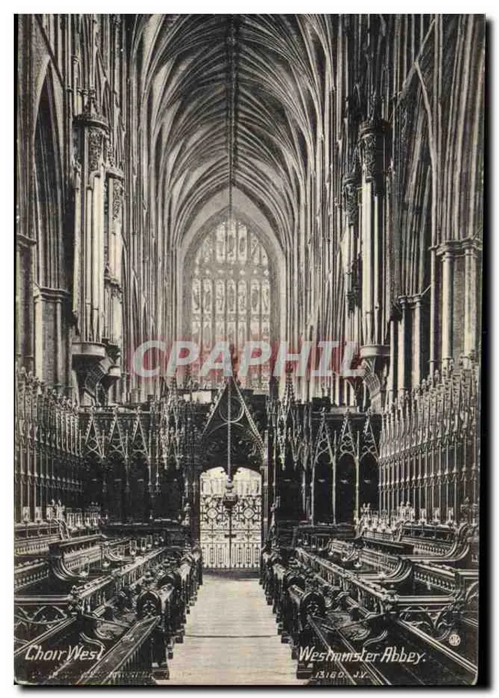 Chor der Westminster Abbey — Innenansicht — Valentine's Series, n° 13180 - Vorderseite