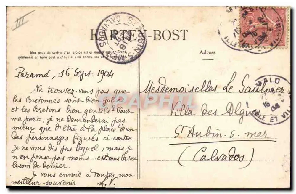 Der Cider von Fouesnant - Seine Freuden - Szene einer bretonischen Hochzeit — Serie der bretonischen Industrien, Nr. 1478 - Rückseite