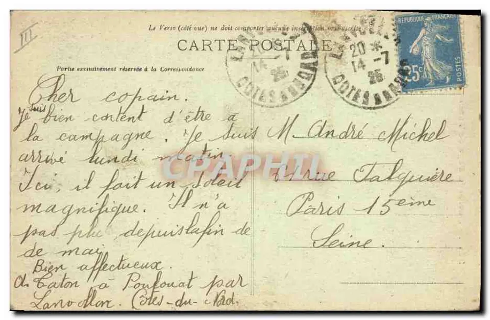 Casados do País de Yannes, Auray — Coleção Hument, St-B. - Verso