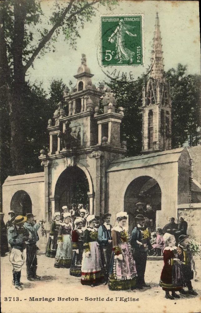 Marriage Breton - Sortie de l'Église — Éditeur : C. Le Hamel, n° 3713 - Voorkant