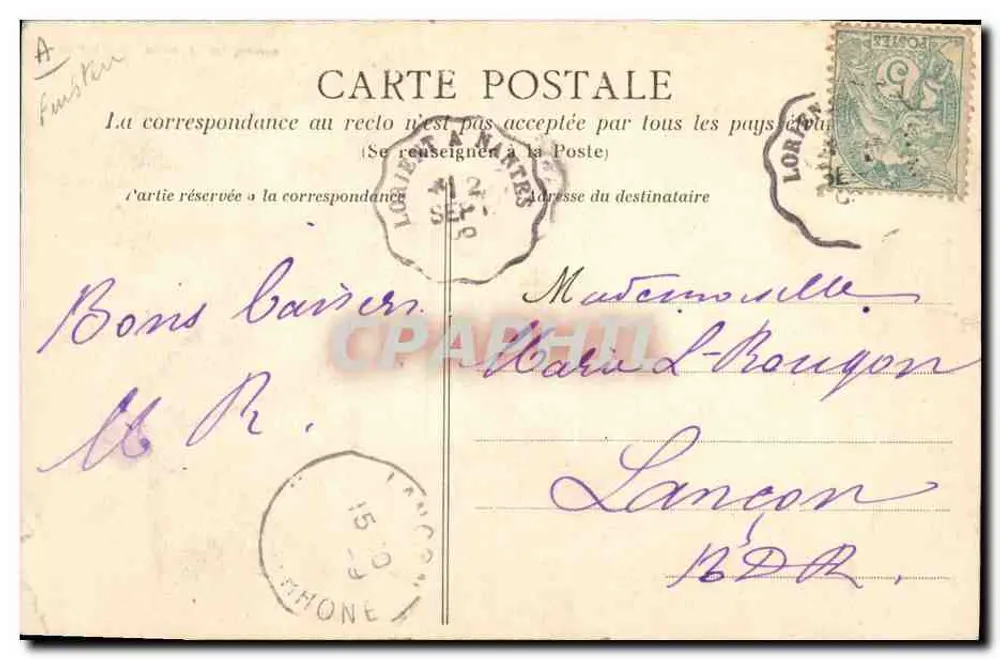Quimperlé — La Cour à la Ferme, couple en costume breton — Héloïse Dupoué et Cie, Nantes - Verso