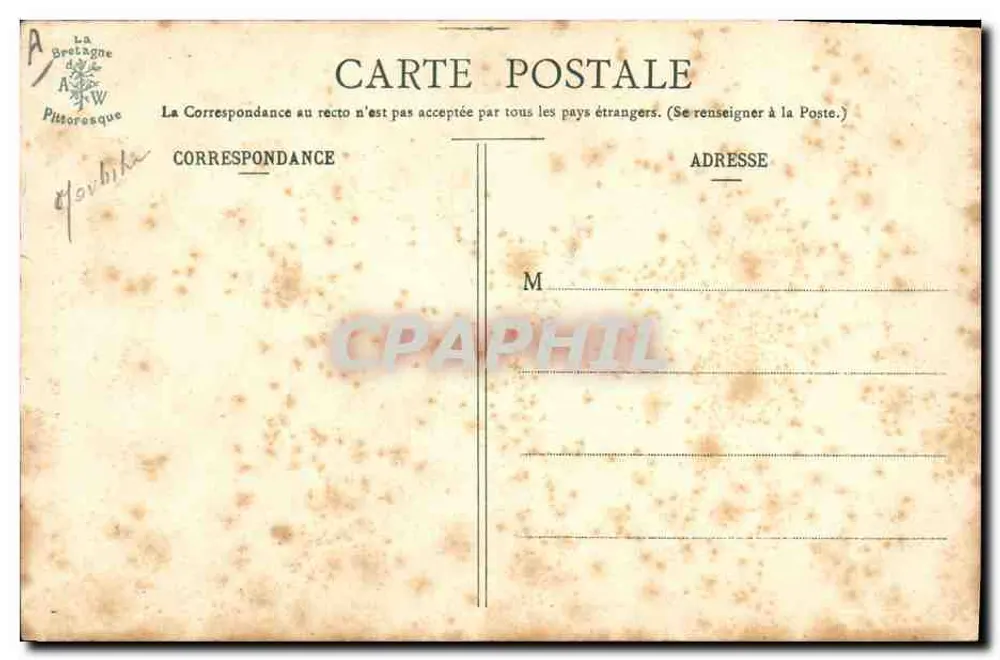 Jovem Bretão — traje tradicional — Coleção A. Warron, St-Brieuc - Verso