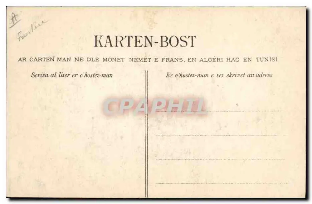 Junge Mädchen aus Pol-de-Léon, strickend — Sammlung VITLAUB, Quimper, n°1509 - Rückseite