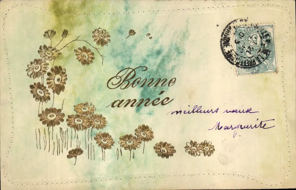 Flores — Carta de vœux 'Boa Ano' — União Postal - Frente