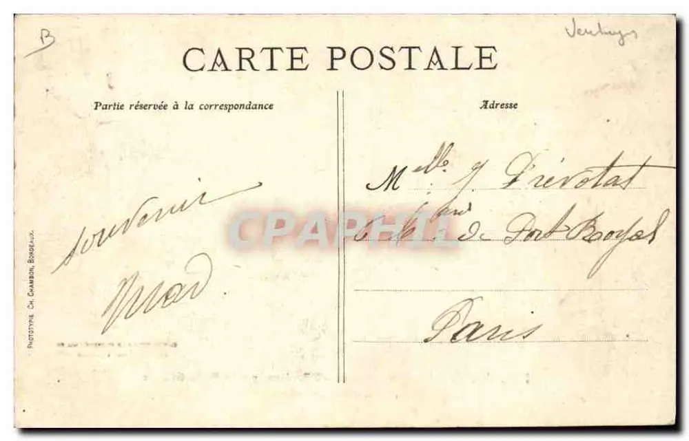Fest der Weinlese — Cognac-Wagen — Edition Ch. Chambron, Bordeaux - Rückseite