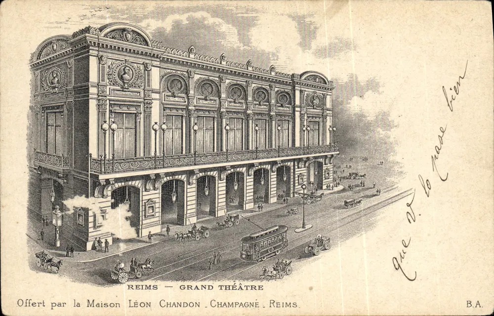 Reims — Grand Théâtre — Geschenkt von der Maison Léon Chandon-Champagné, Reims - Vorderseite