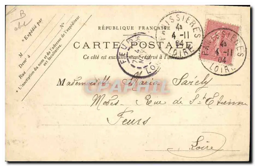 Panache ao vento, o mosqueteiro — Saint-Galmier, fonte Badoit — editor H. de Némap, St-Étienne - Verso