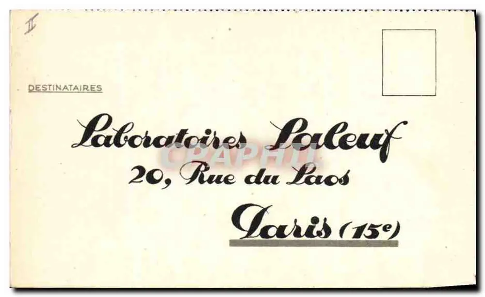 Laboratoires Laleuf — 20, Rue du Laos, Paris (15e) - Vorderseite