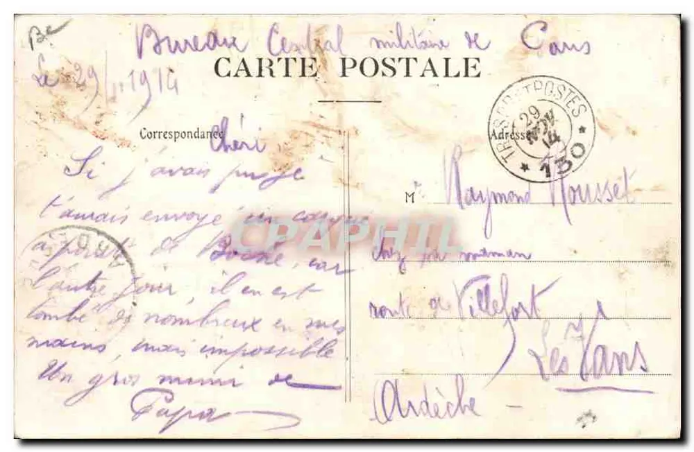 Die Fünf Sinne — Tafelszene — Excelsior, Cannes - Rückseite