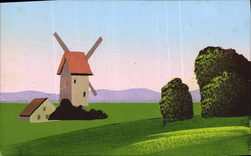 Mühle — ländliches Landschaftsbild — Nr. 34 - Vorderseite