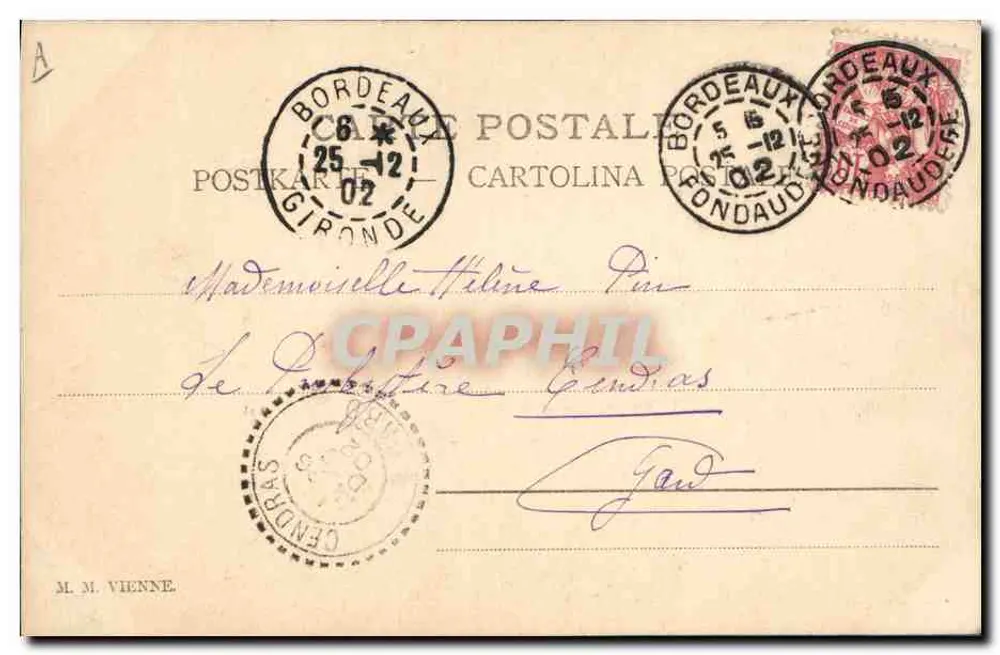 Frau mit Ebereschenzweigen — Weihnachtskarte — Verlag Cartolina Postale - Rückseite