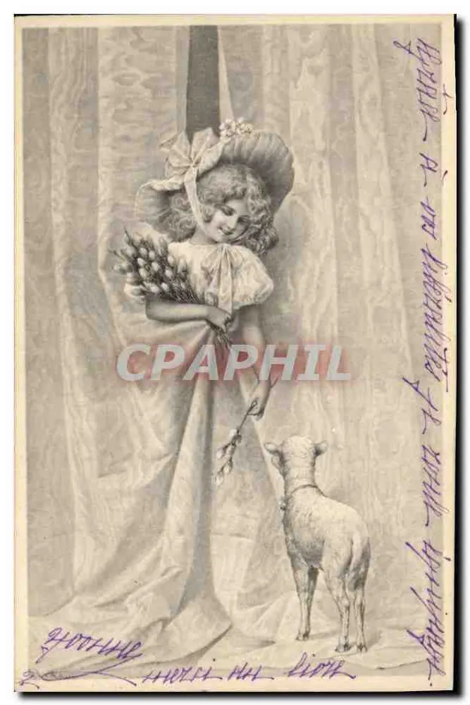 Mädchen mit Lamm — Verlag M. M. Vienne, Nr. 138 - Vorderseite