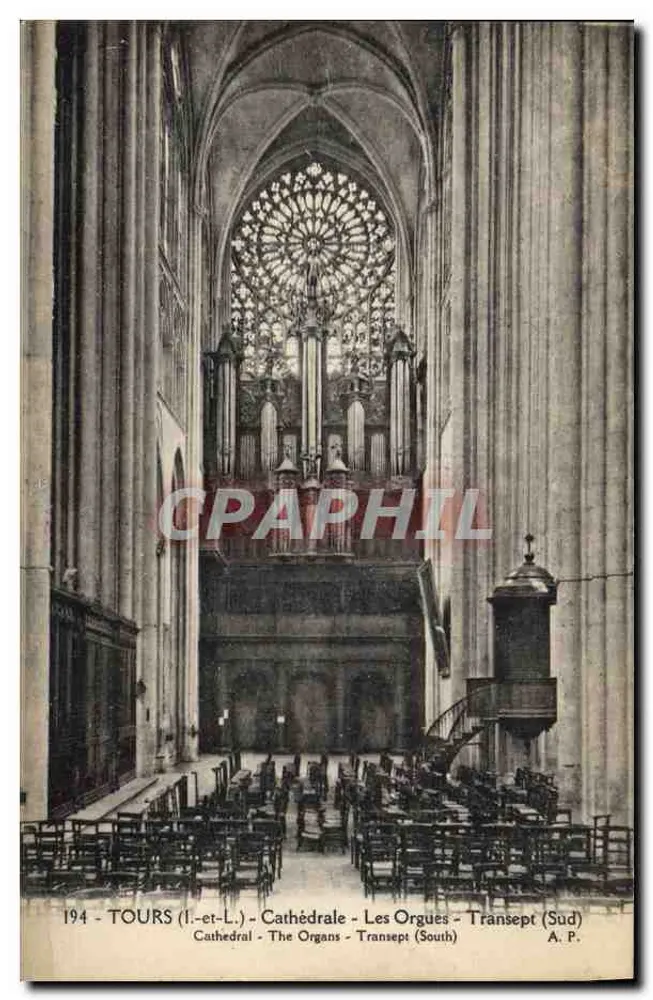 Tours (Loire-et-Loire) - Catedral - Os Órgãos - Trânsito (Sul) - A.P. - n°194 - Frente