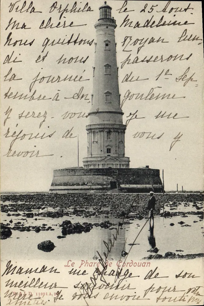 O Farol de Cordouan — vista marítima — editor D. & J. D. n° 11091A - Frente
