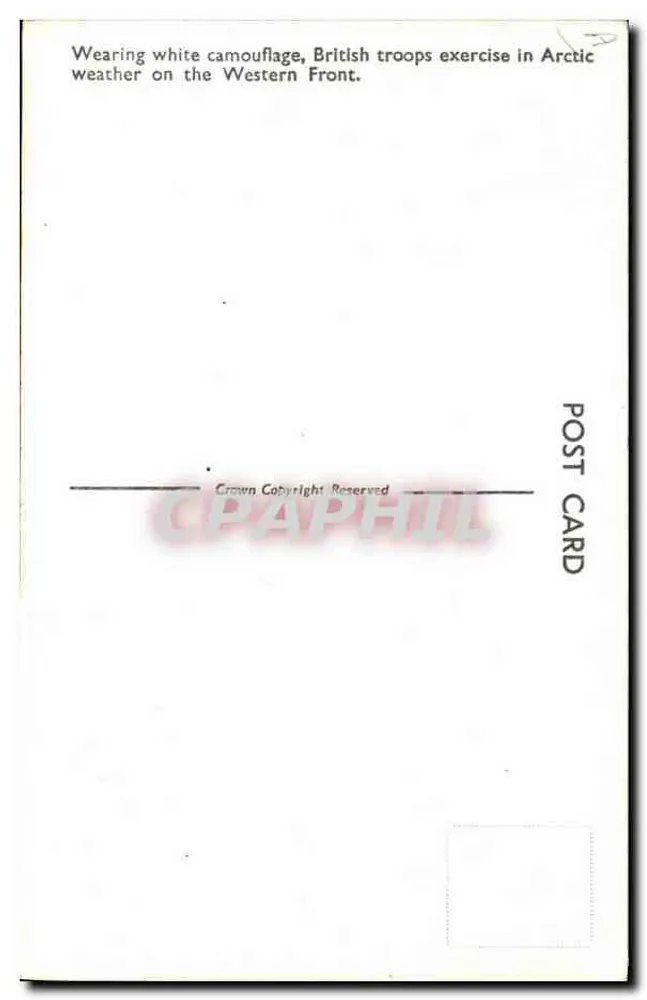 Soldados britânicos no inverno no Fronte Ocidental — Fotografia do War Office B.1508 - Verso