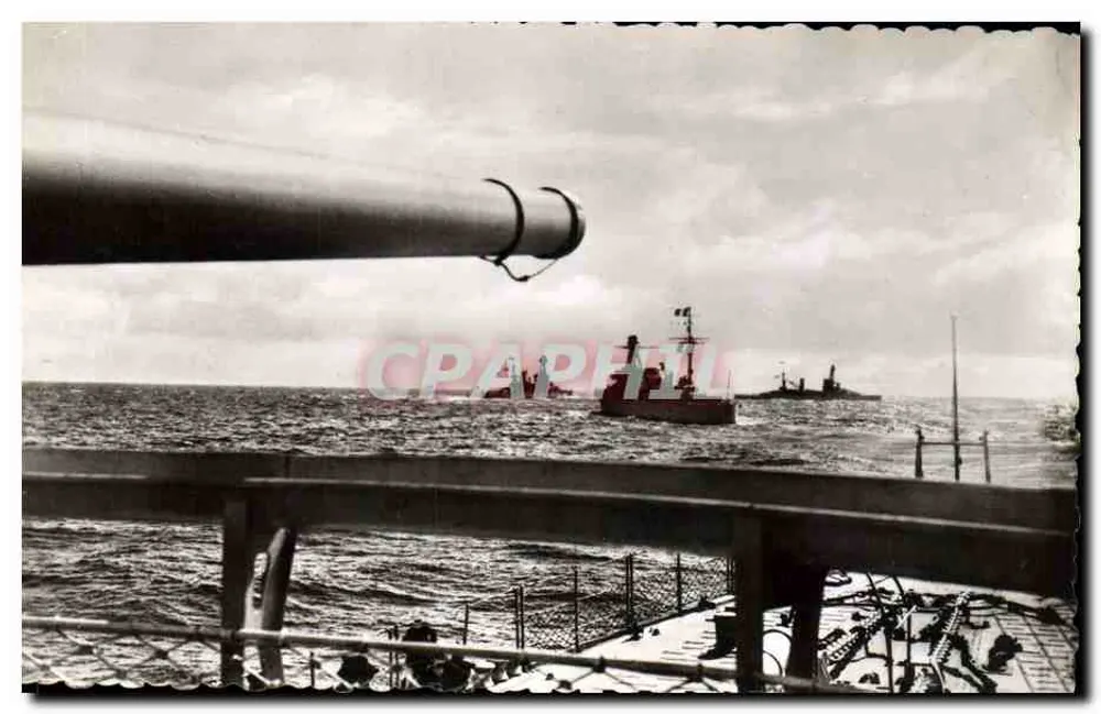 Französische Marine auf Patrouille — 1945 — In Frankreich gedruckt - Vorderseite