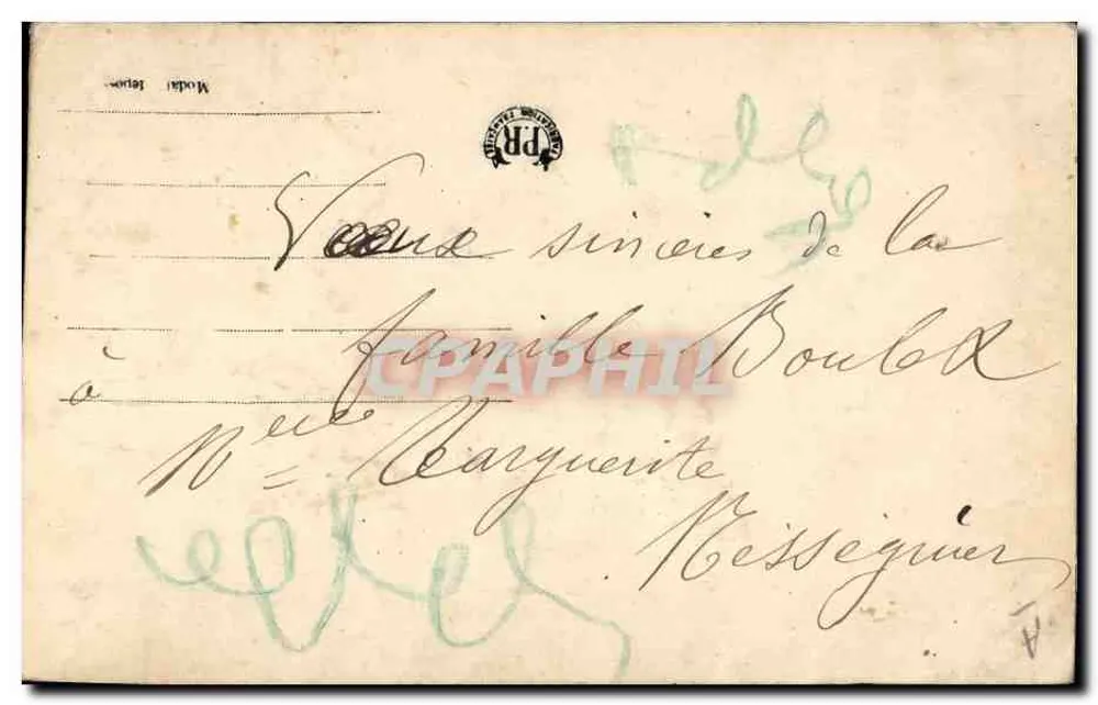 Bom Ano — cartão de boas-vindas bordado — editor desconhecido - Verso