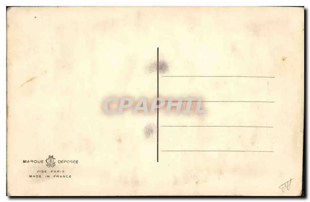 Carta postal bordada — flores e texto — Marca registrada Vise Paris - Verso