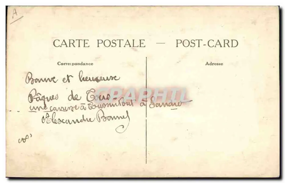 Flores de Pascua — Tarjeta postal decorada — Editor no visible - Reverso