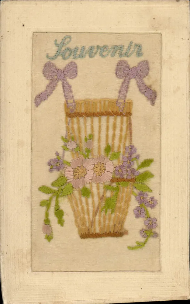 Arranjo de flores — Lembrança — Fabricação Francesa - Frente