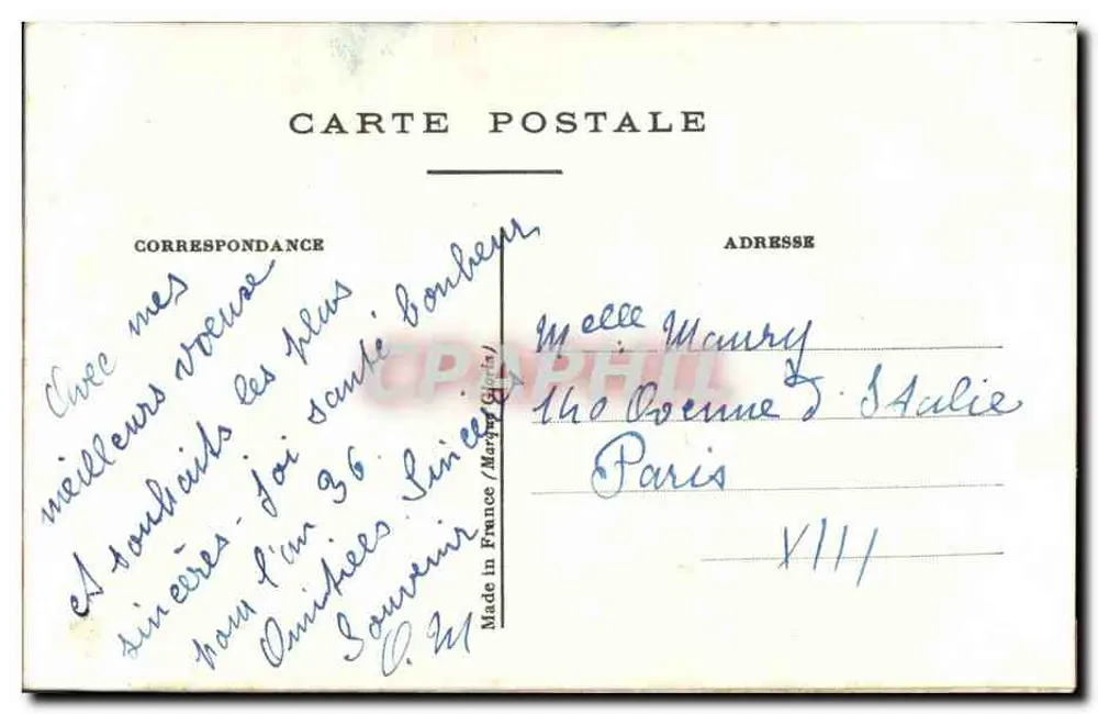 Farfalla e Fiori — Disegno a Maglia — Made in France / Marly (Gers) - Verso