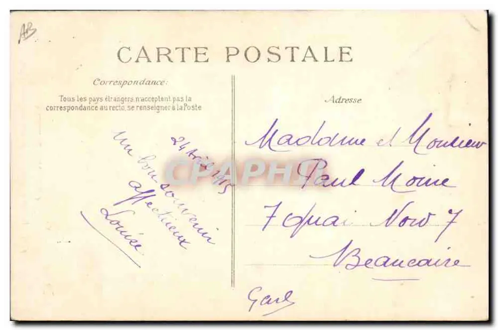 Camponês de Plouaré — Trajes Bretões — editor não visível - Verso