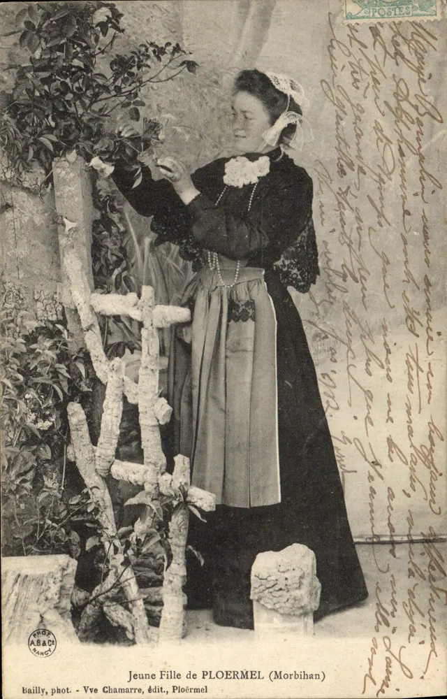 Menina Jovem de PLOERMEL (Morbihan) — Bailly, fot. - Vve Chamarre, edit. Ploërmel - Frente