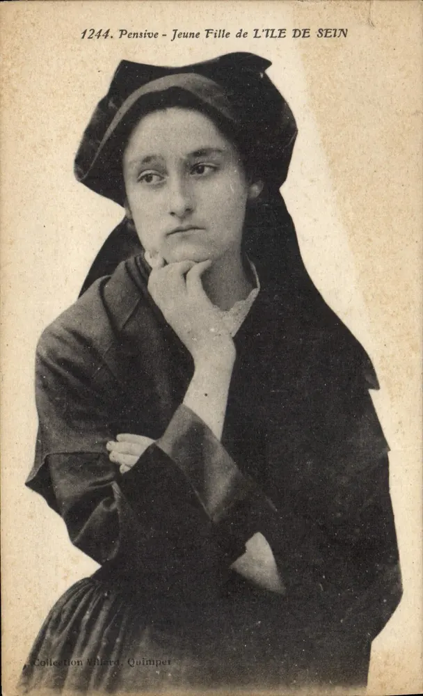 Junge Frau von DER INSEL SEIN — Sammlung Villard, Quimpet — n° 1244 - Vorderseite