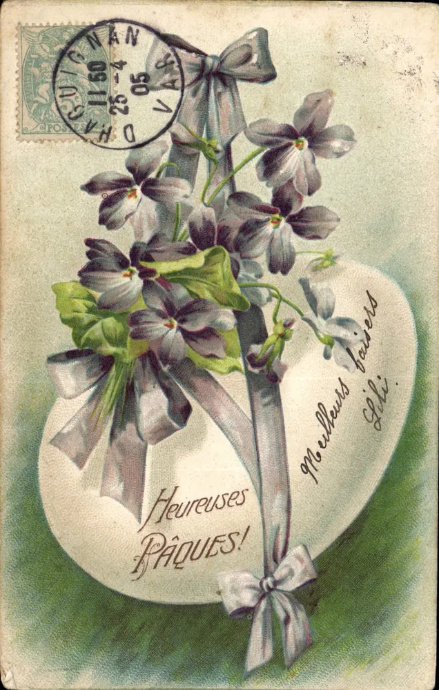 Flores de primavera — Páscoa — União Postal Universal - Frente