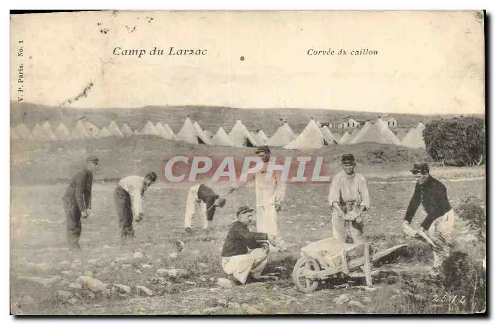 Camp du Larzac — Steinsammlung — V.P. Paris, Nr. 1 - Vorderseite