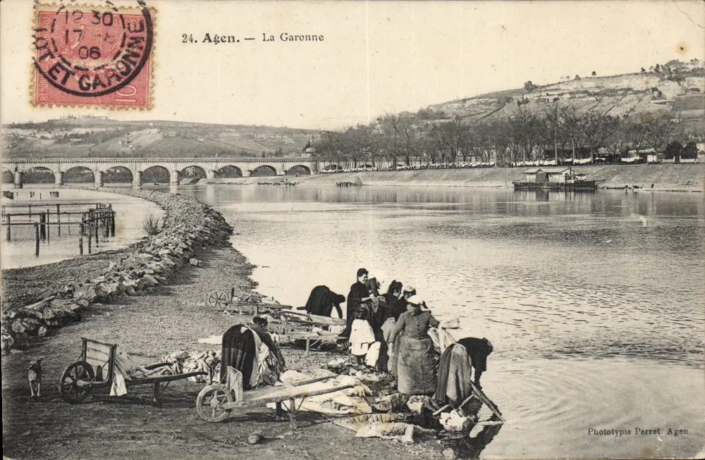 Agen — La Garonne — Phototypie Perret Agen - Voorkant