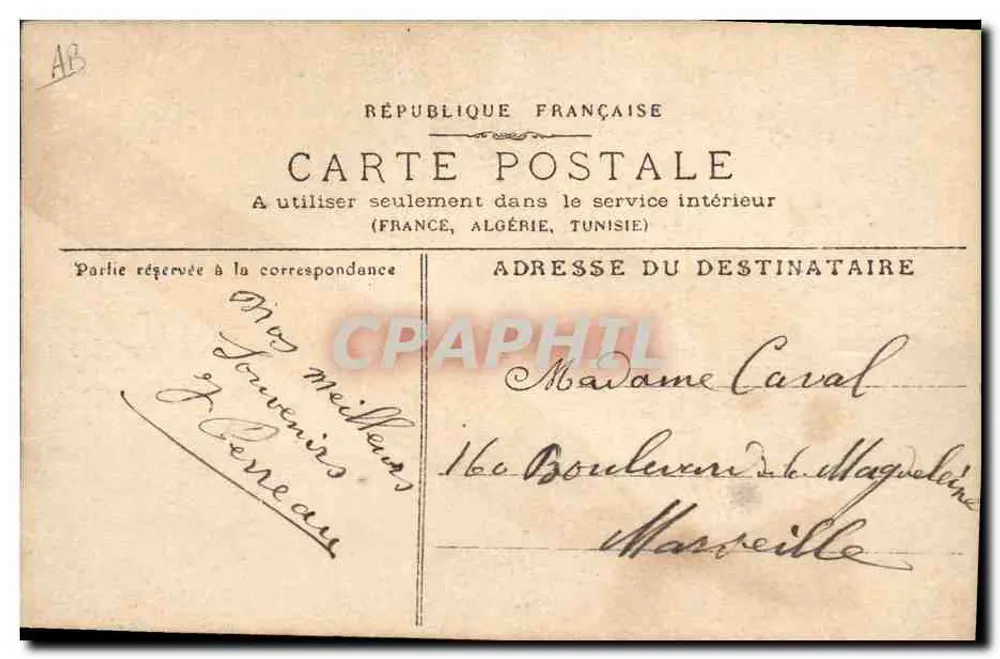 Blumenstrauß — Erinnerung an den 1. Mai — Paris, 1905 — J. Perseau - Rückseite