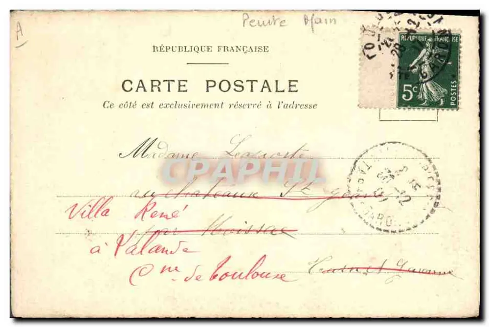 Szene des Nils — Aquarellzeichnung — J.D. und R. G. Chaine - Rückseite