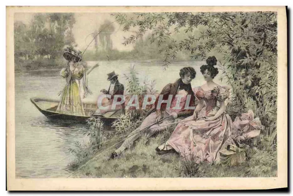 Fischen mit der Familie am See — M. M. Vienne, n° 152 - Vorderseite